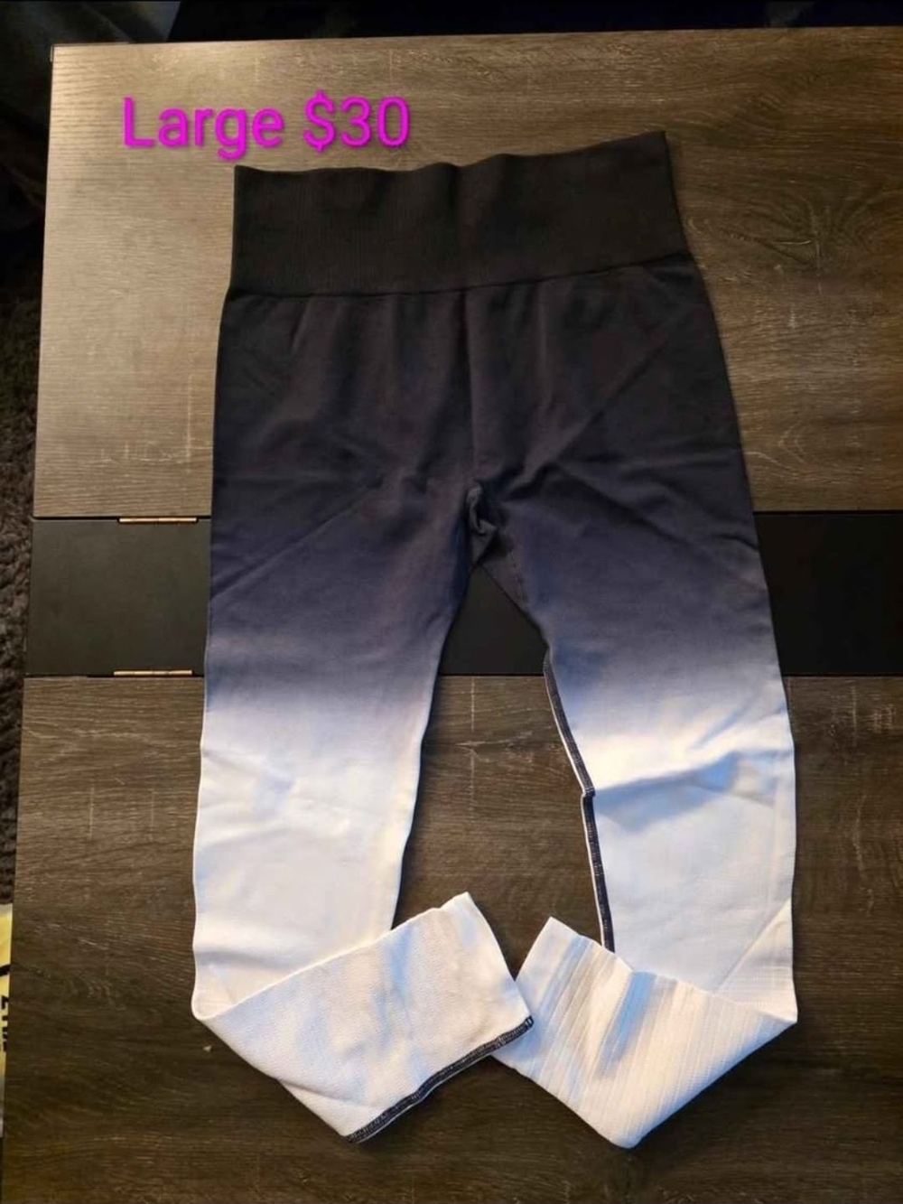 Womens Ombre High-Waist Leggings - Blue